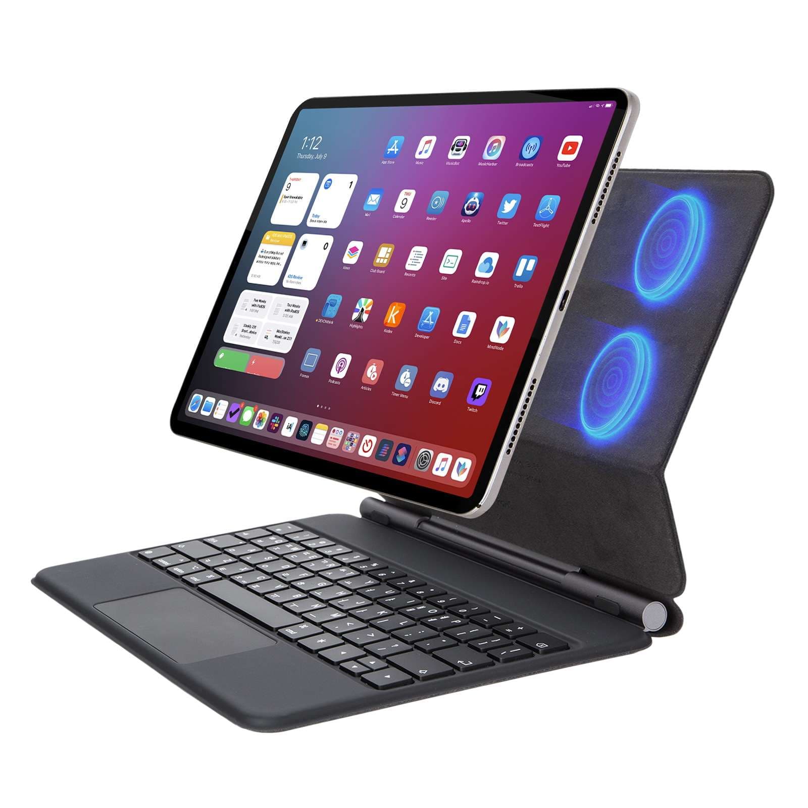 iPadケース　iPadキーボード付き充電スタンドケース