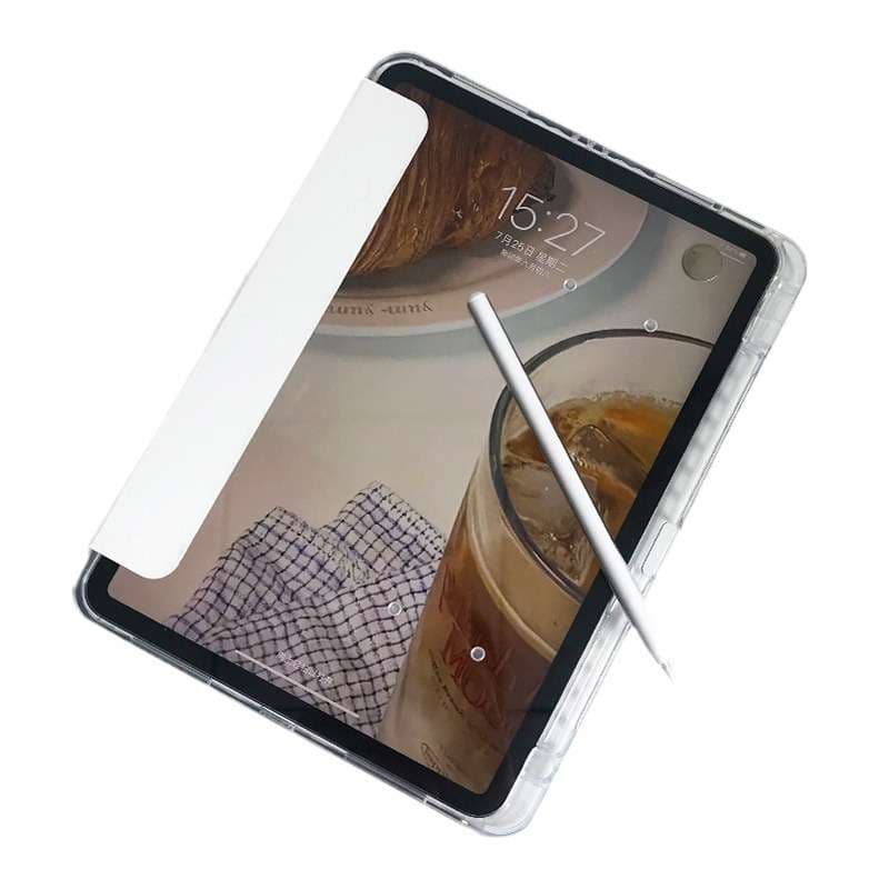 iPadケース　透明保護ケース付き角度調整スタンド