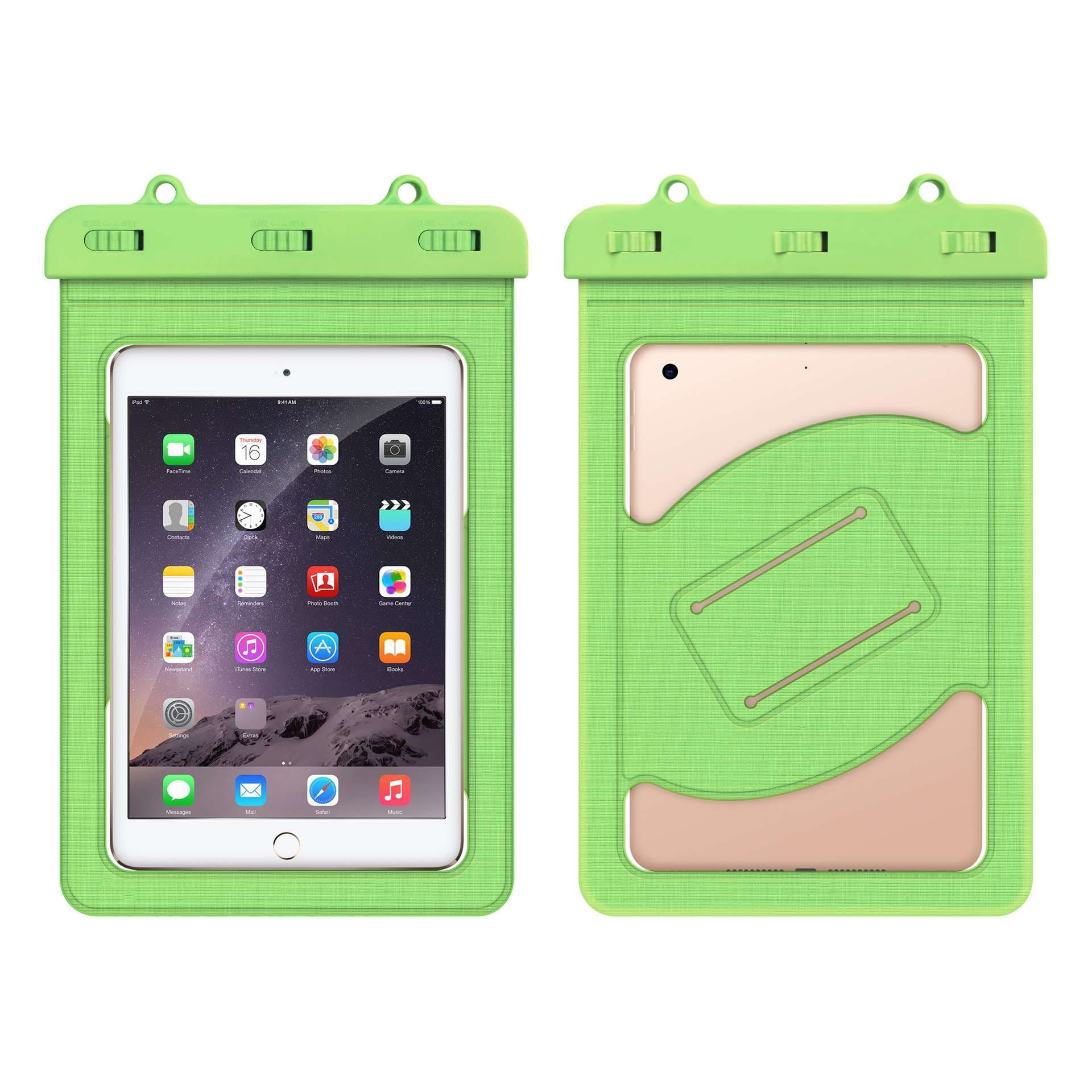 iPadケース　タブレット用防水保護ケース 首掛け紐付き