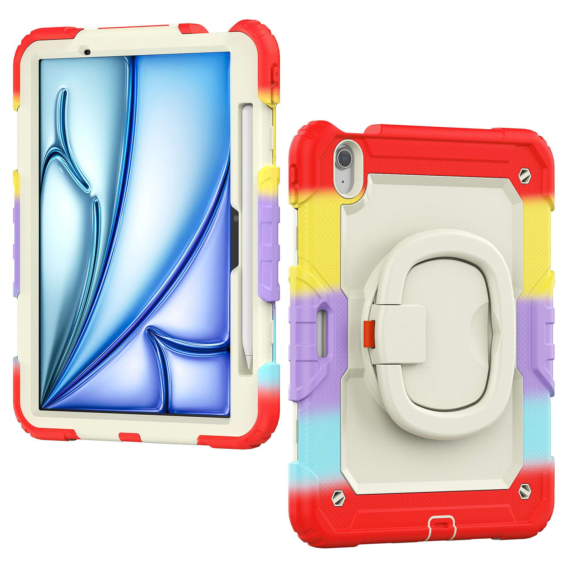 頑丈3層構造 回転スタンド付き iPadケース　
