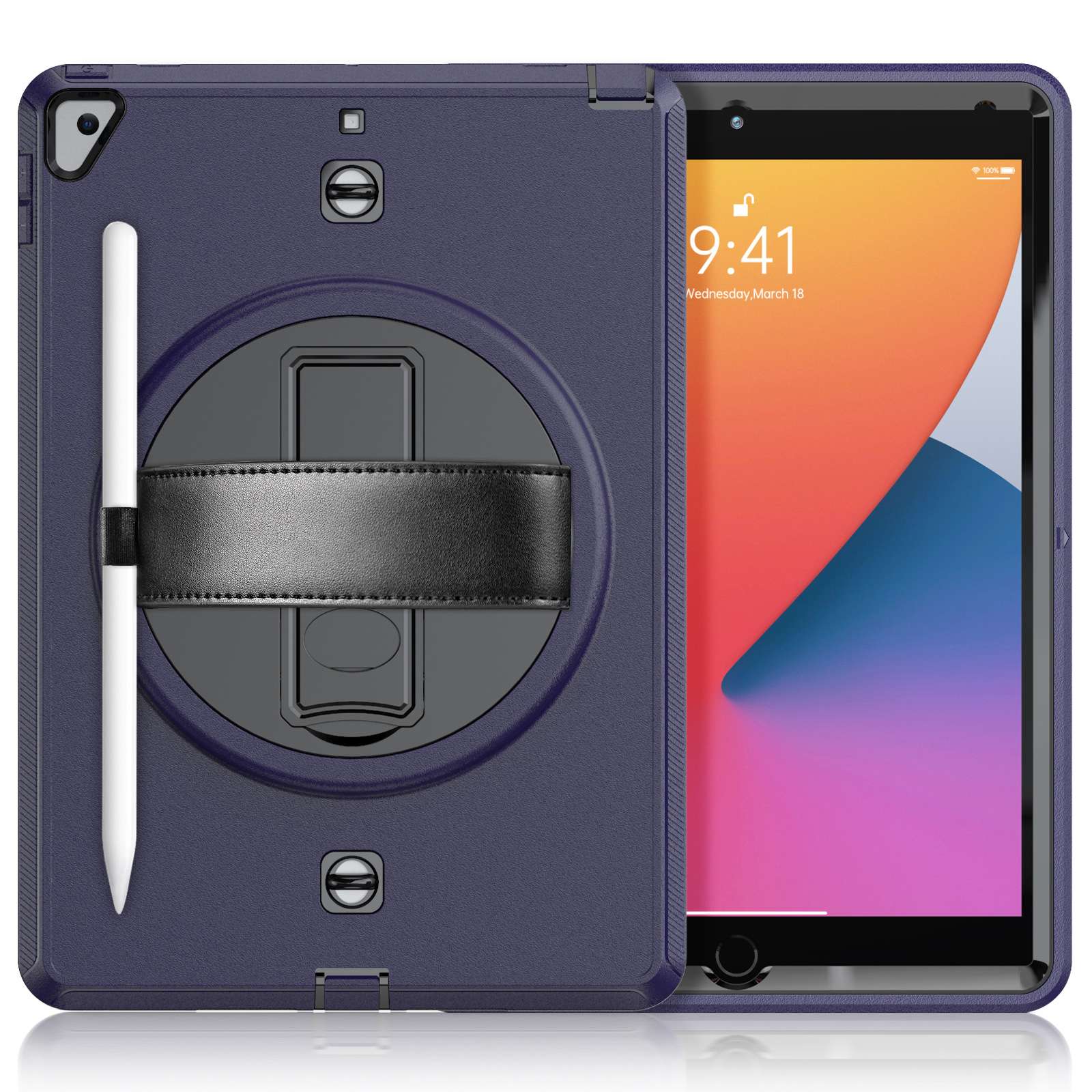 iPadケース　頑丈な多機能スタンド付きiPad保護ケース