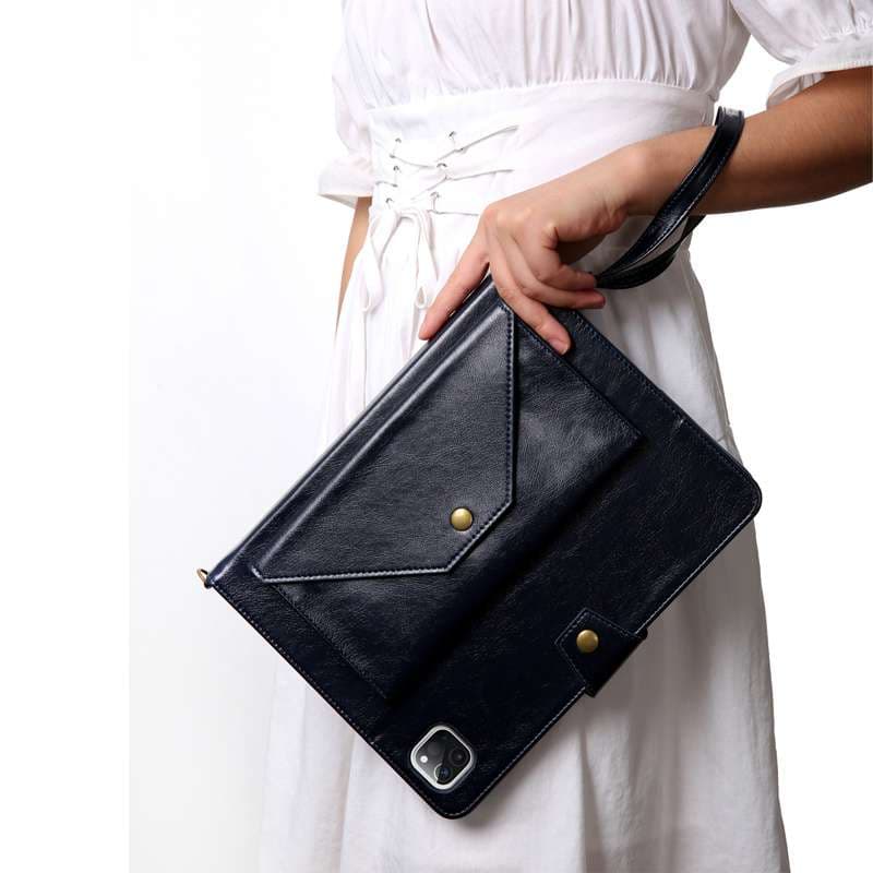 iPadケース　 多機能ショルダー付きレザー調タブレットケース