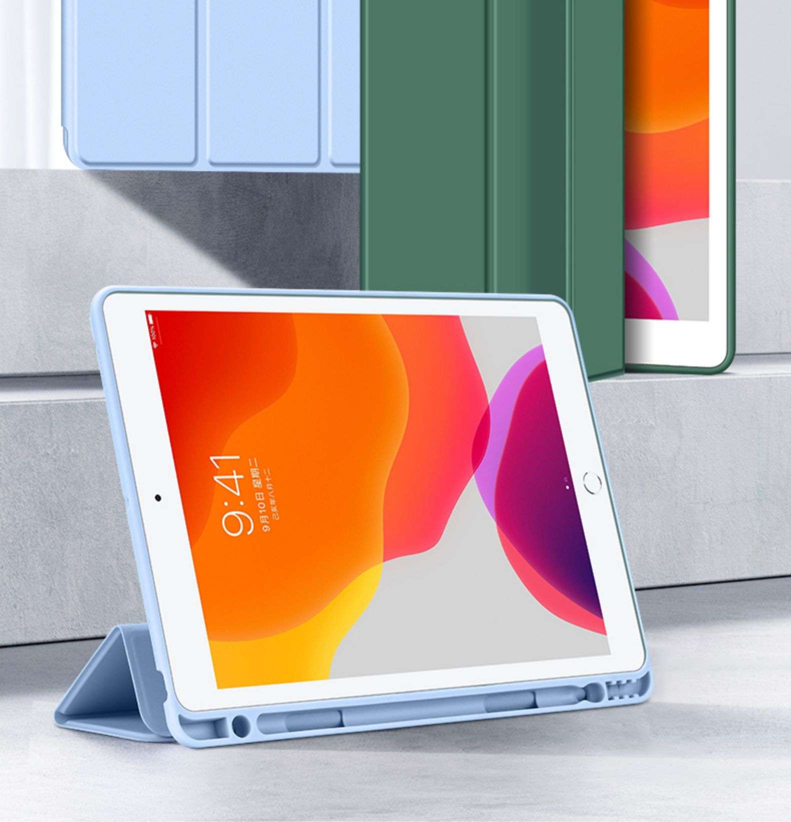 iPadケース ソフト素材スタンド機能付き保護カバー