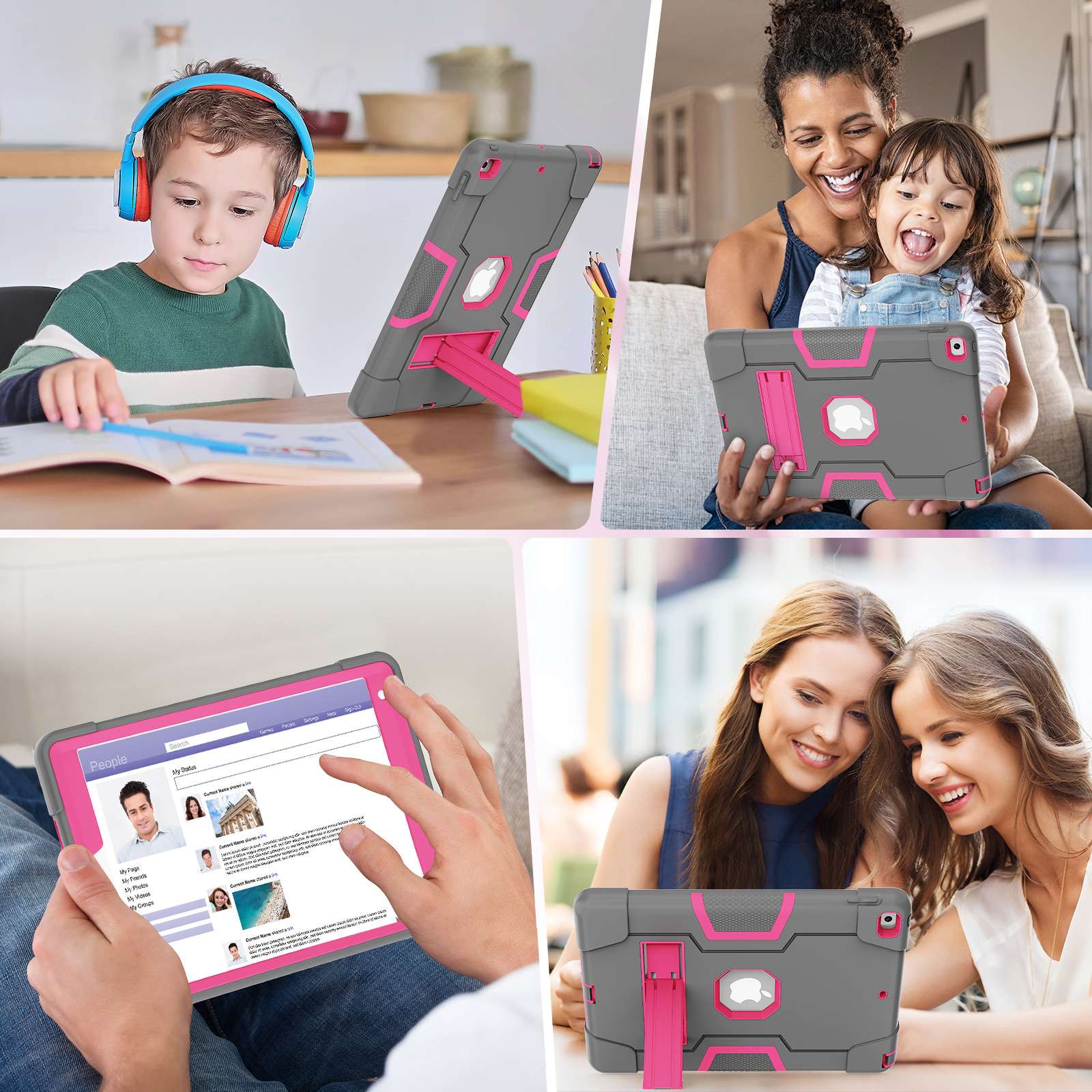 iPadケース　耐衝撃スタンド機能付きiPad第8世代保護ケース