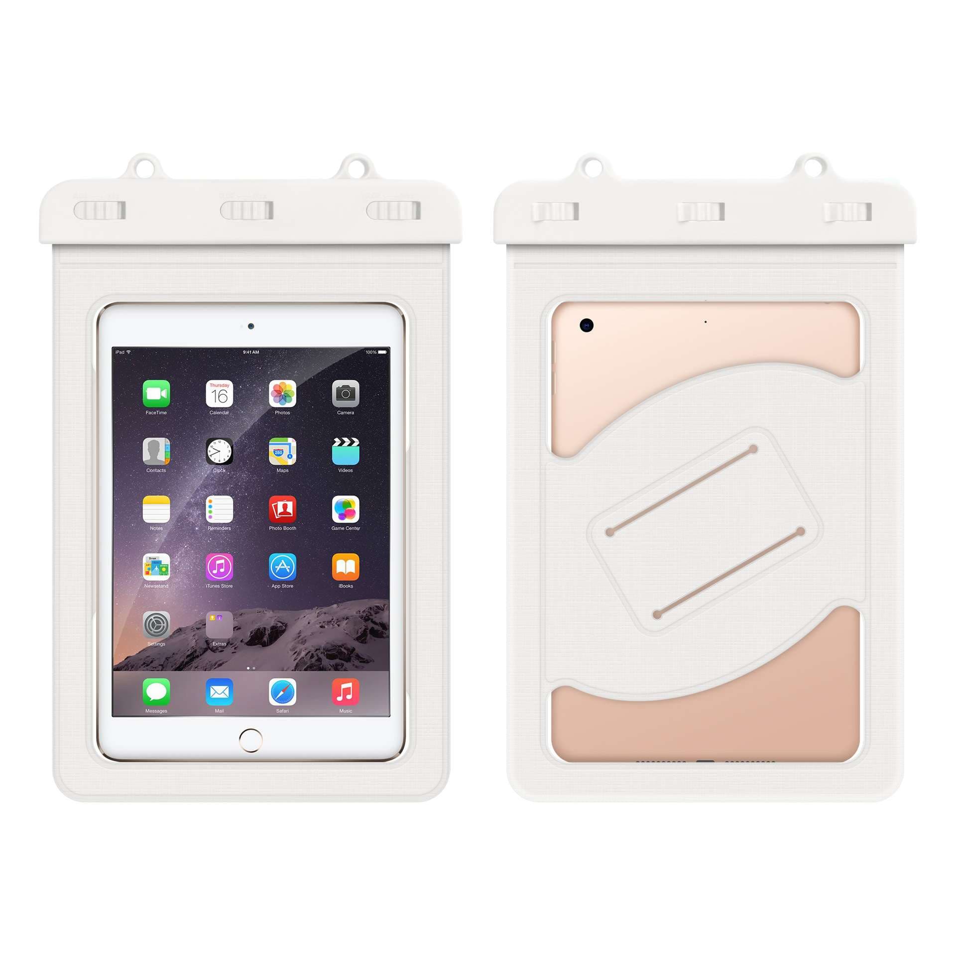 iPadケース　タブレット用防水保護ケース 首掛け紐付き