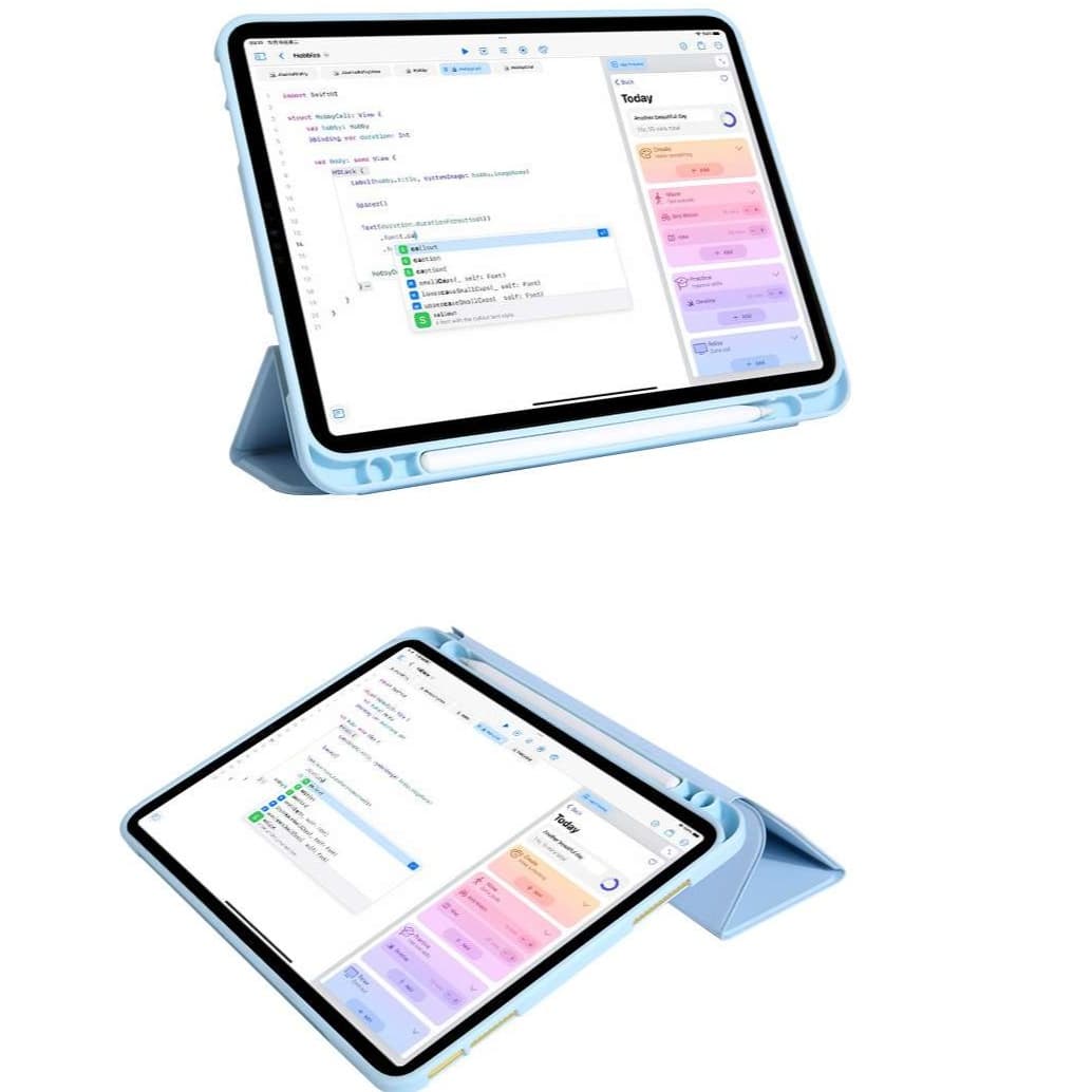 iPadケース 軽量 多機能 多角度スタンド付きケース