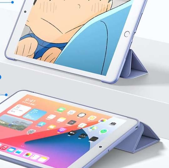 iPadケース 軽量薄型 衝撃吸収 二つ折り保護カバー