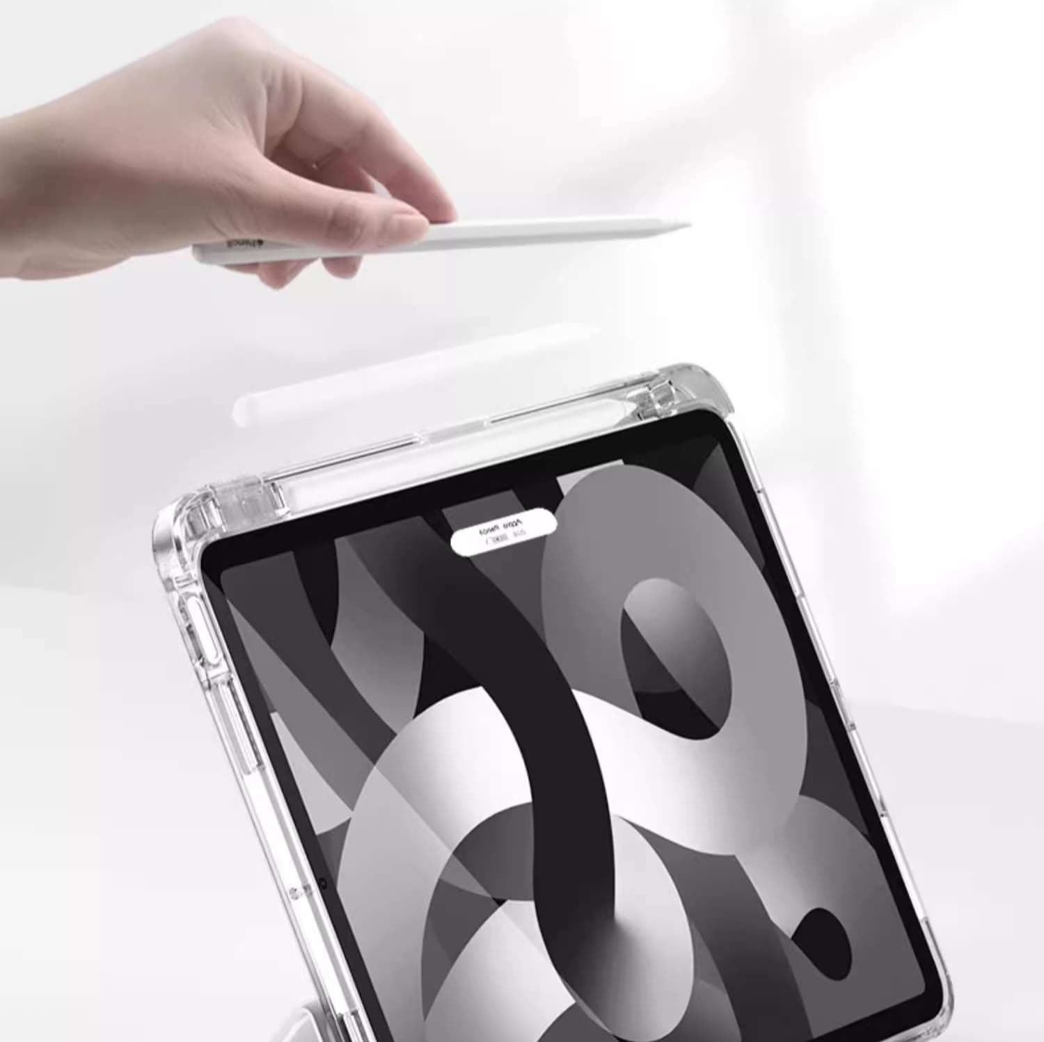 iPadケース 透明背面保護 高級感 二つ折り アイパッドカバー