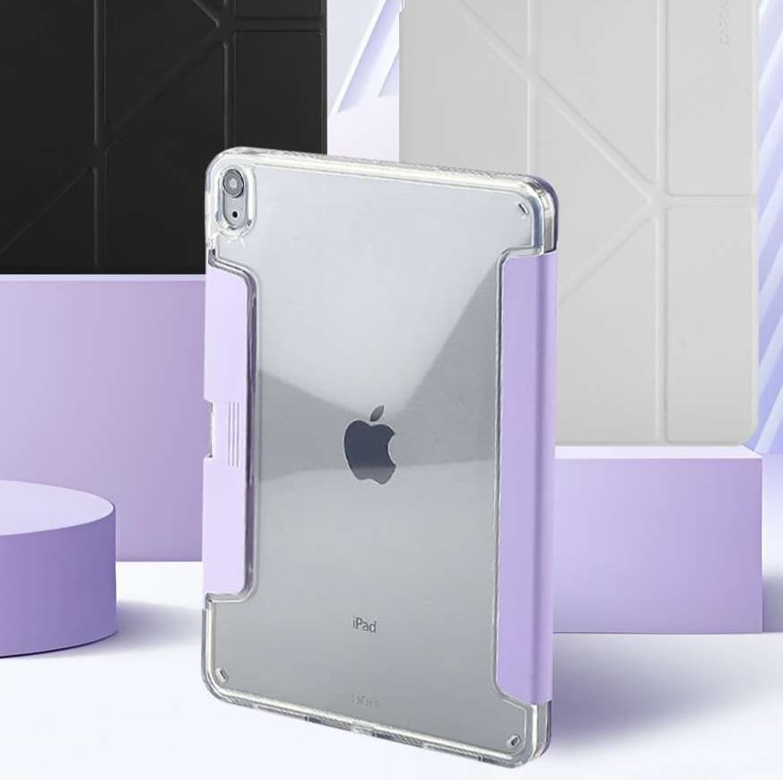 iPadケース 透明バックパネル 折り畳み式保護カバー