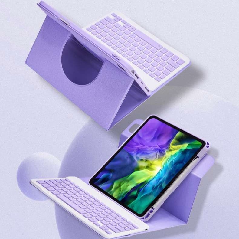 iPadケース 回転スタンド付き キーボード搭載 タブレットケース