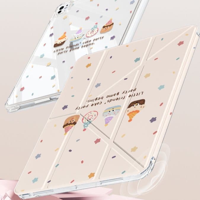 ipadカバー お菓子パーティー透明保護ケース