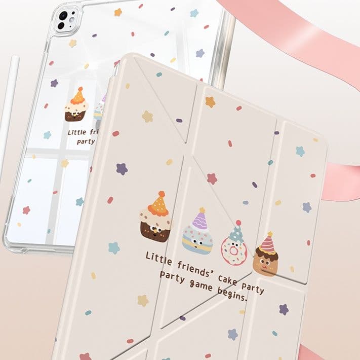 ipadカバー お菓子パーティー透明保護ケース