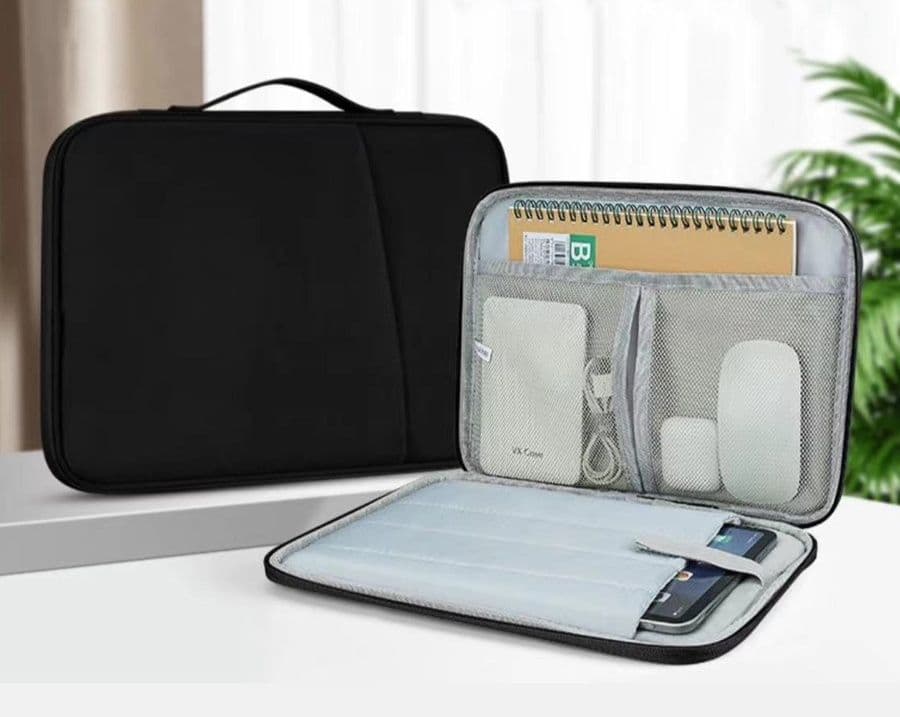 ipadカバー 多機能収納ポケット付き持ち運びipadケース