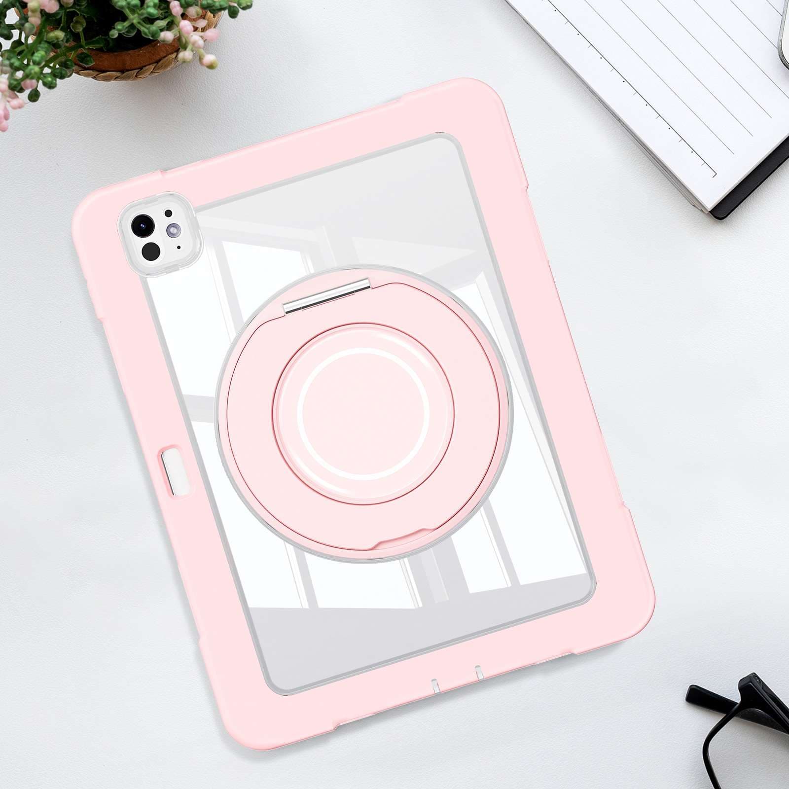 iPadケース　円形スタンド付き 多機能保護ケース
