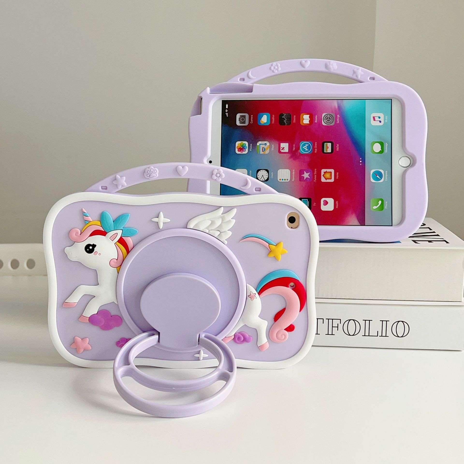 iPadケース　ユニコーン柄キッズ向けiPad保護ケース