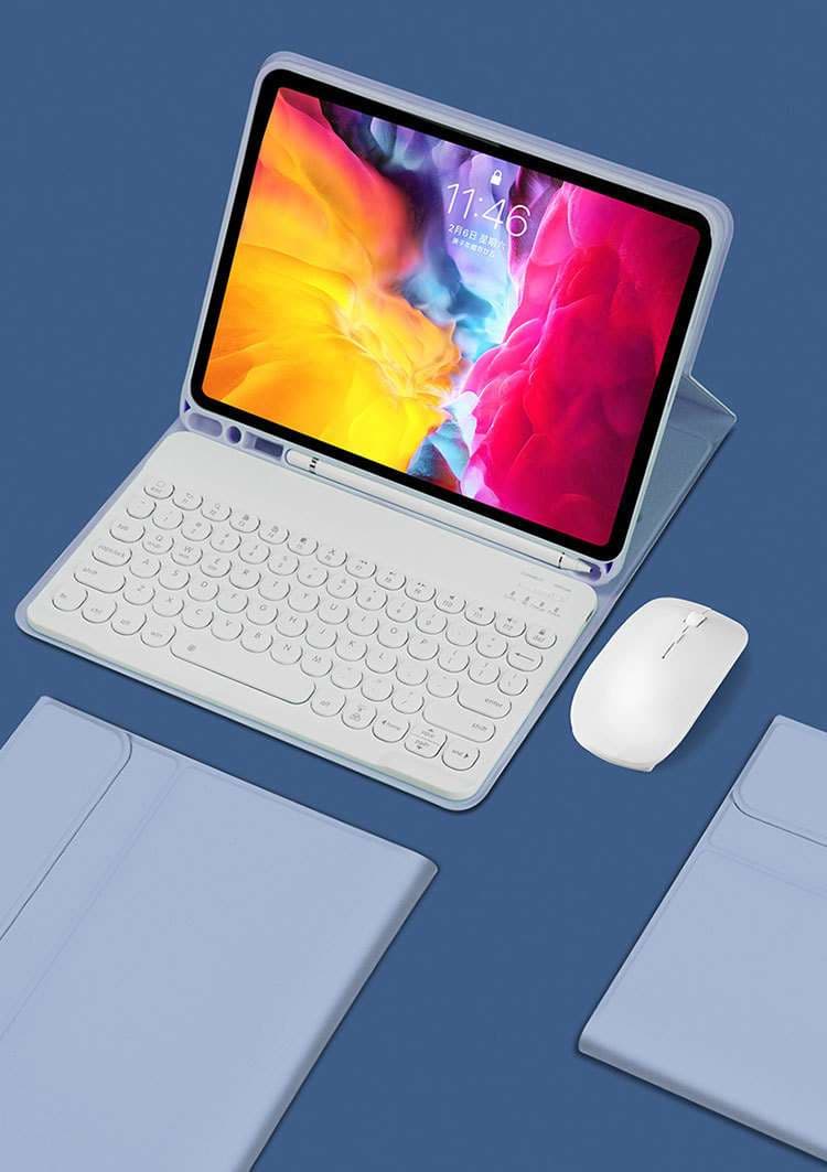 iPadケース　iPadキーボード付きケース 光るキー マウス同梱
