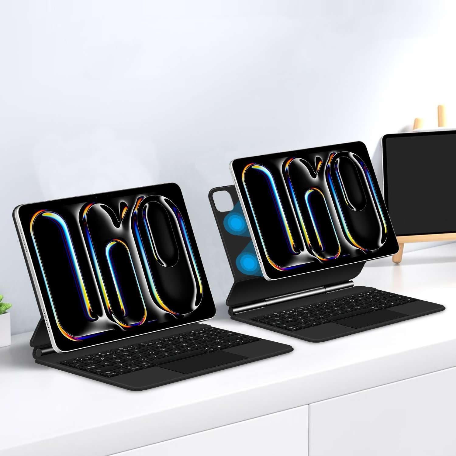 iPadケース　虹色デザイン アイパッドエア用キーボード付きケース
