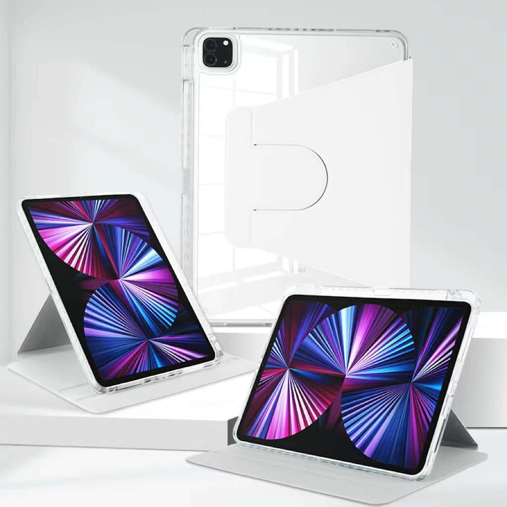 iPadケース　iPadスタンド機能付き 背面クリアケース