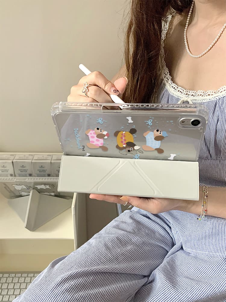 ipadカバー わんちゃん柄 透明保護カバー