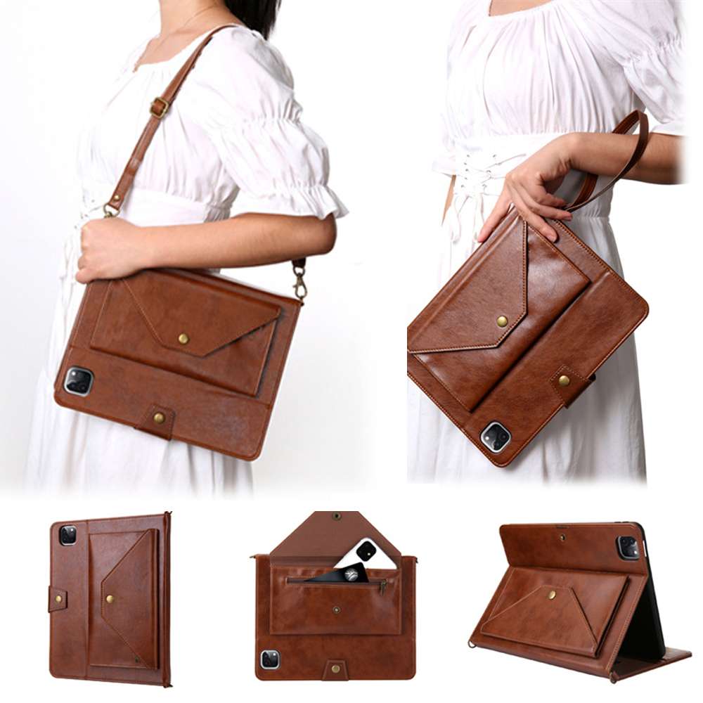 iPadケース　 多機能ショルダー付きレザー調タブレットケース