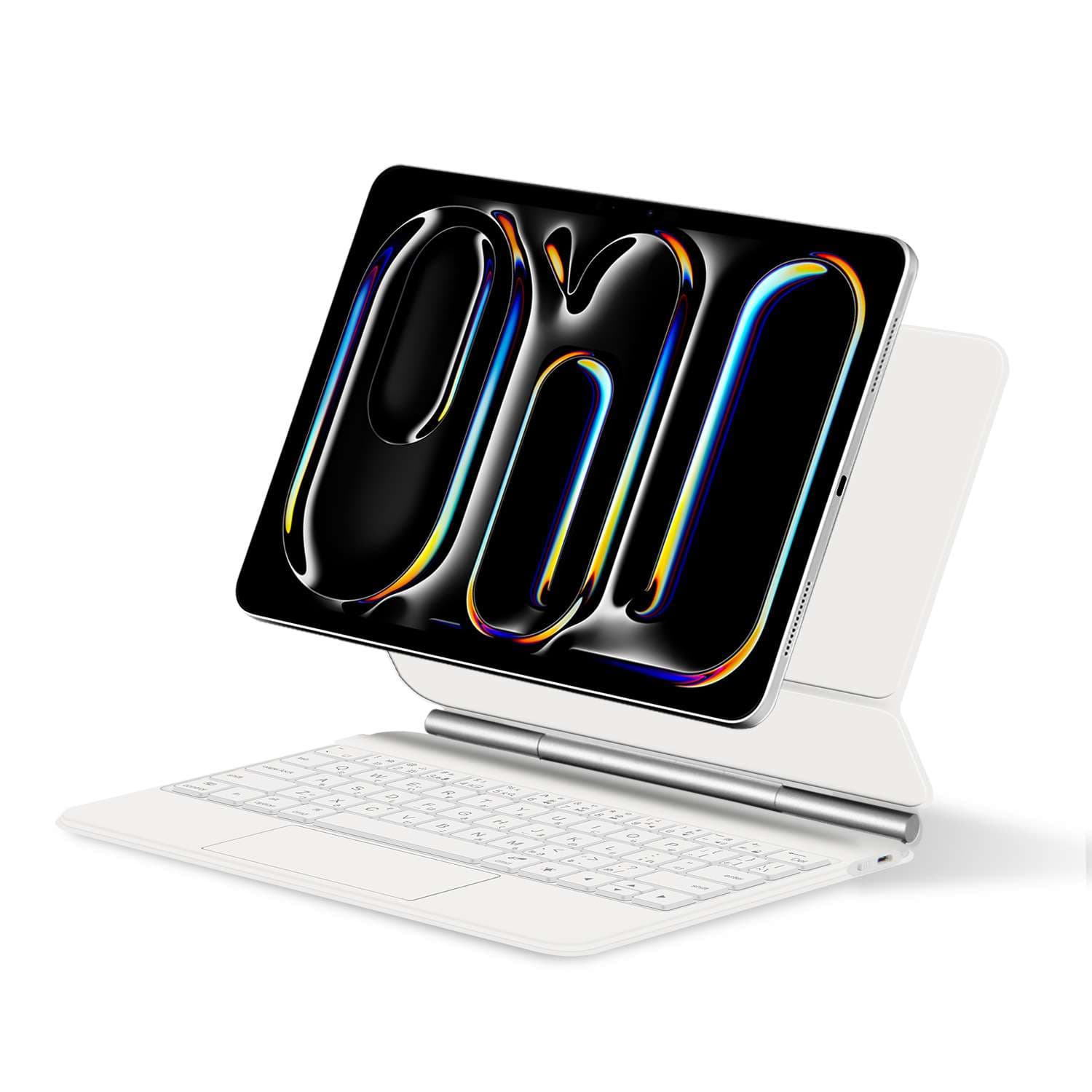 iPadケース　虹色デザイン アイパッドエア用キーボード付きケース