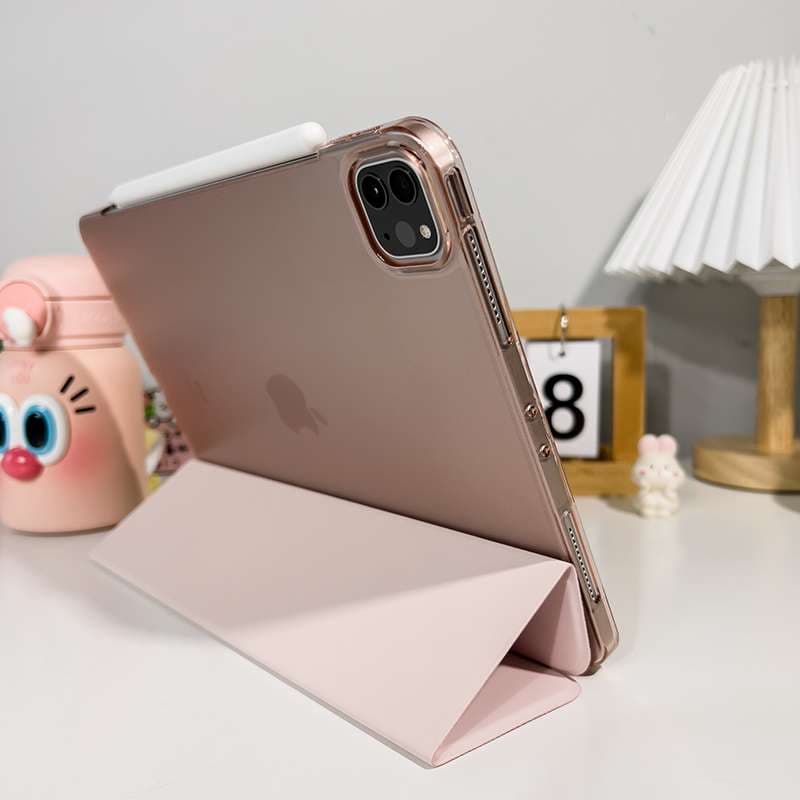 iPadケース 薄型 耐衝撃 折り畳みスタンド機能付き保護カバー