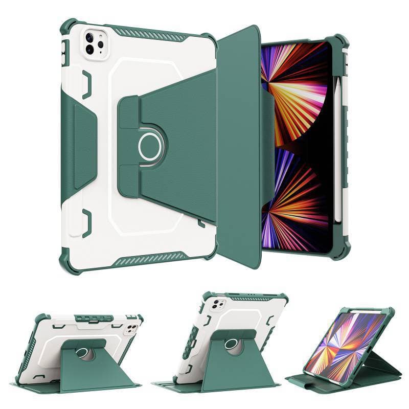 ipadカバー 多機能回転式耐衝撃アイパッドカバー