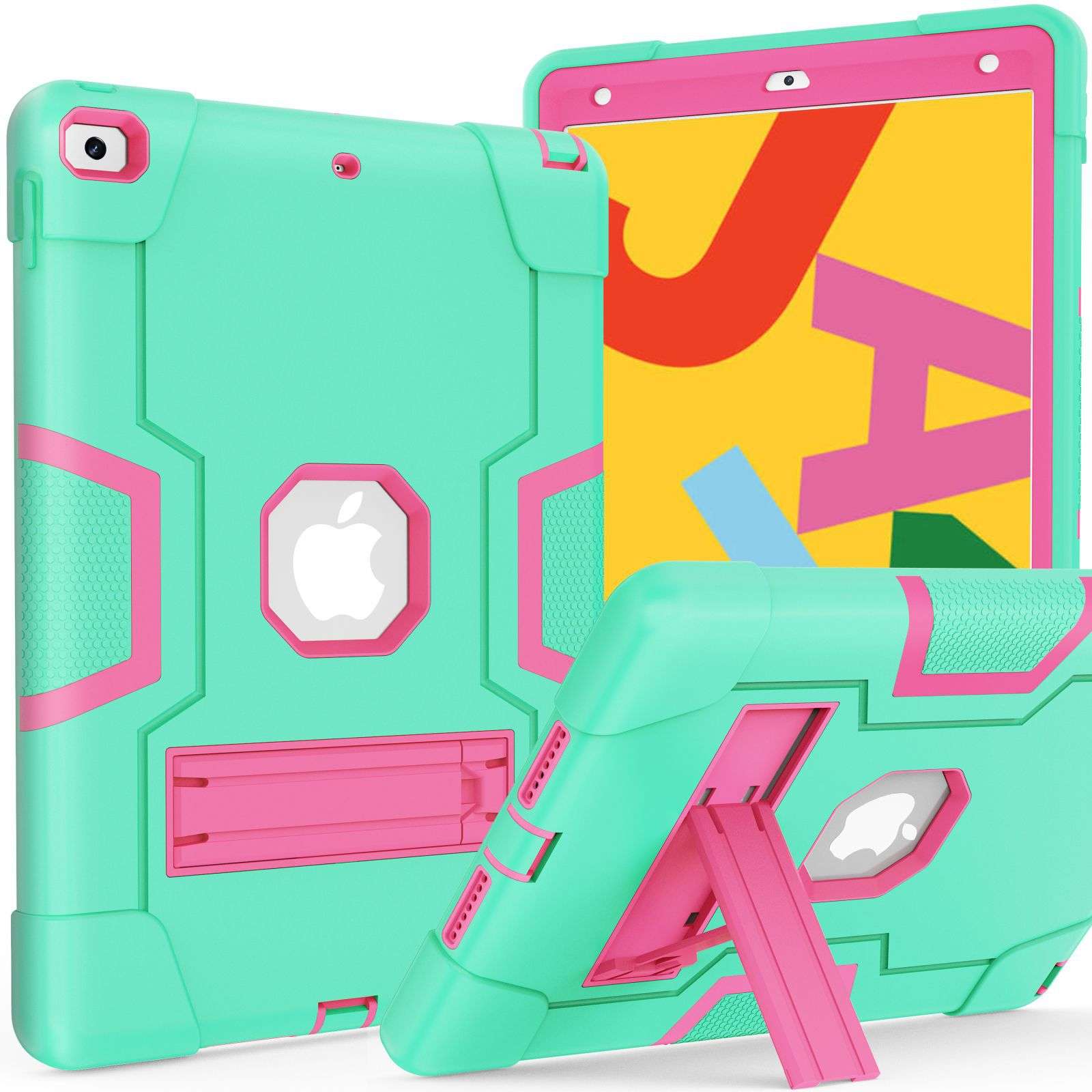 iPadケース　耐衝撃スタンド機能付きiPad第8世代保護ケース