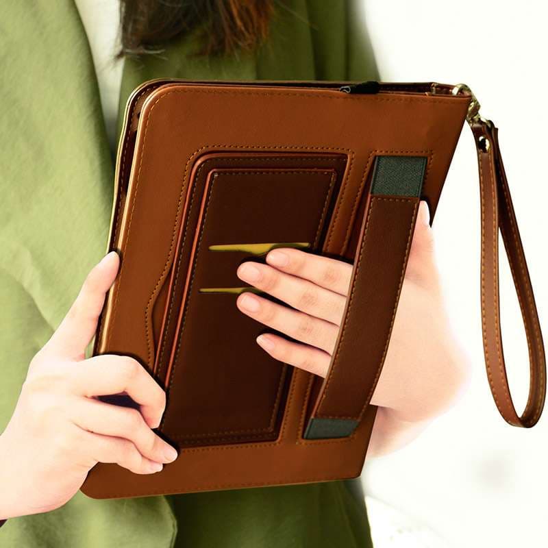 iPadケース　多機能ハンドル付きiPad第9世代用レザーケース