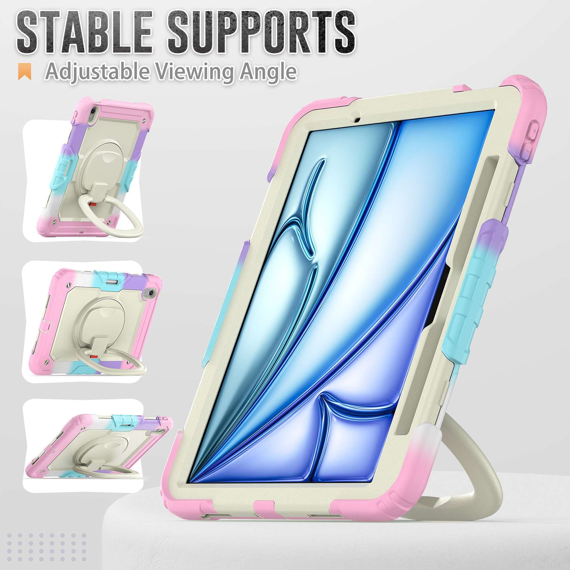 頑丈3層構造 回転スタンド付き iPadケース　