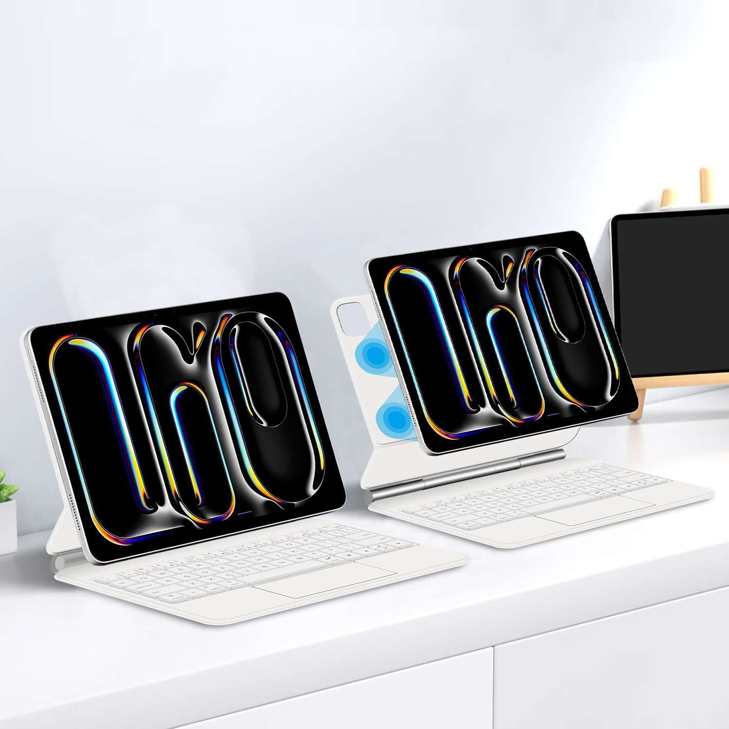 iPadケース　虹色デザイン アイパッドエア用キーボード付きケース
