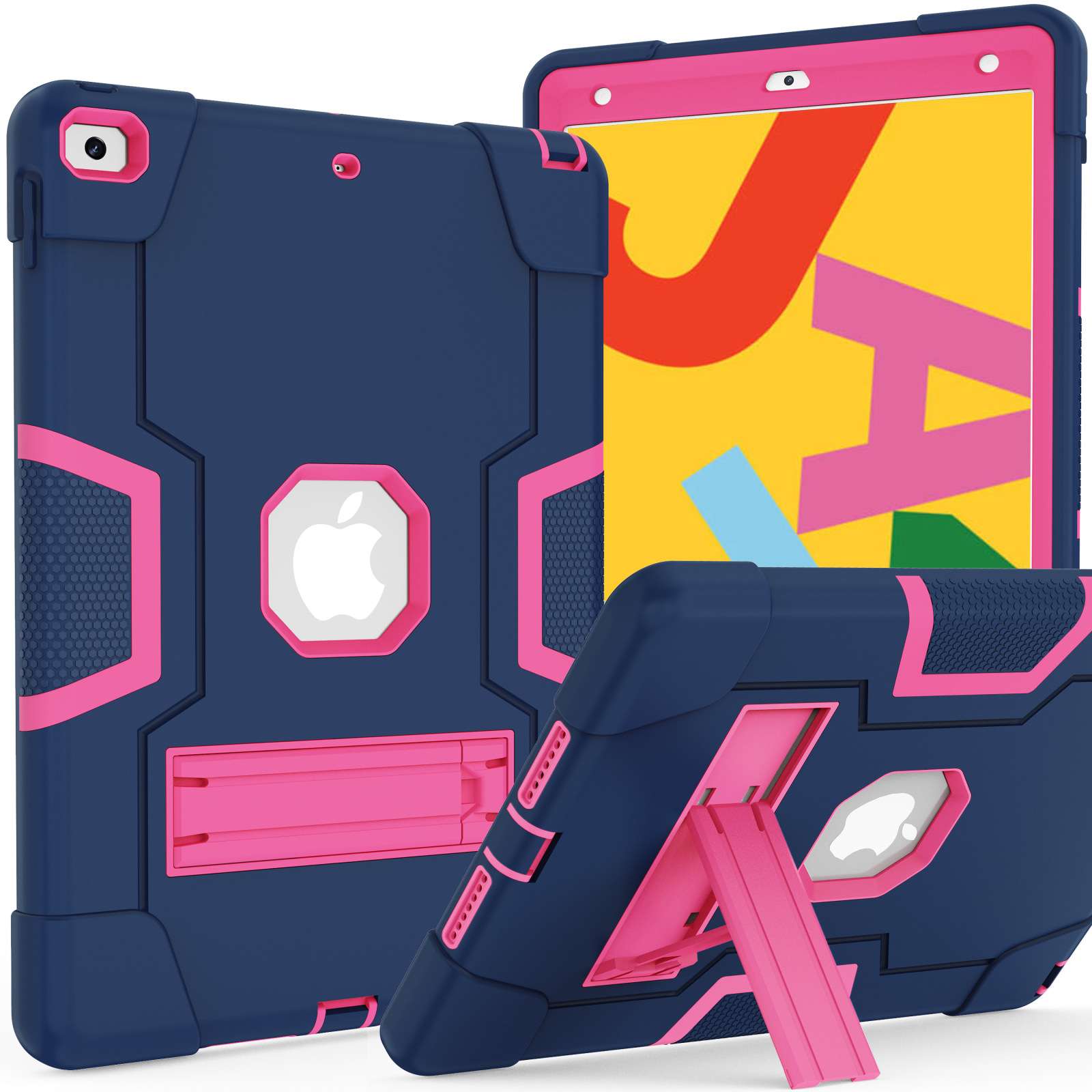 iPadケース　耐衝撃スタンド機能付きiPad第8世代保護ケース