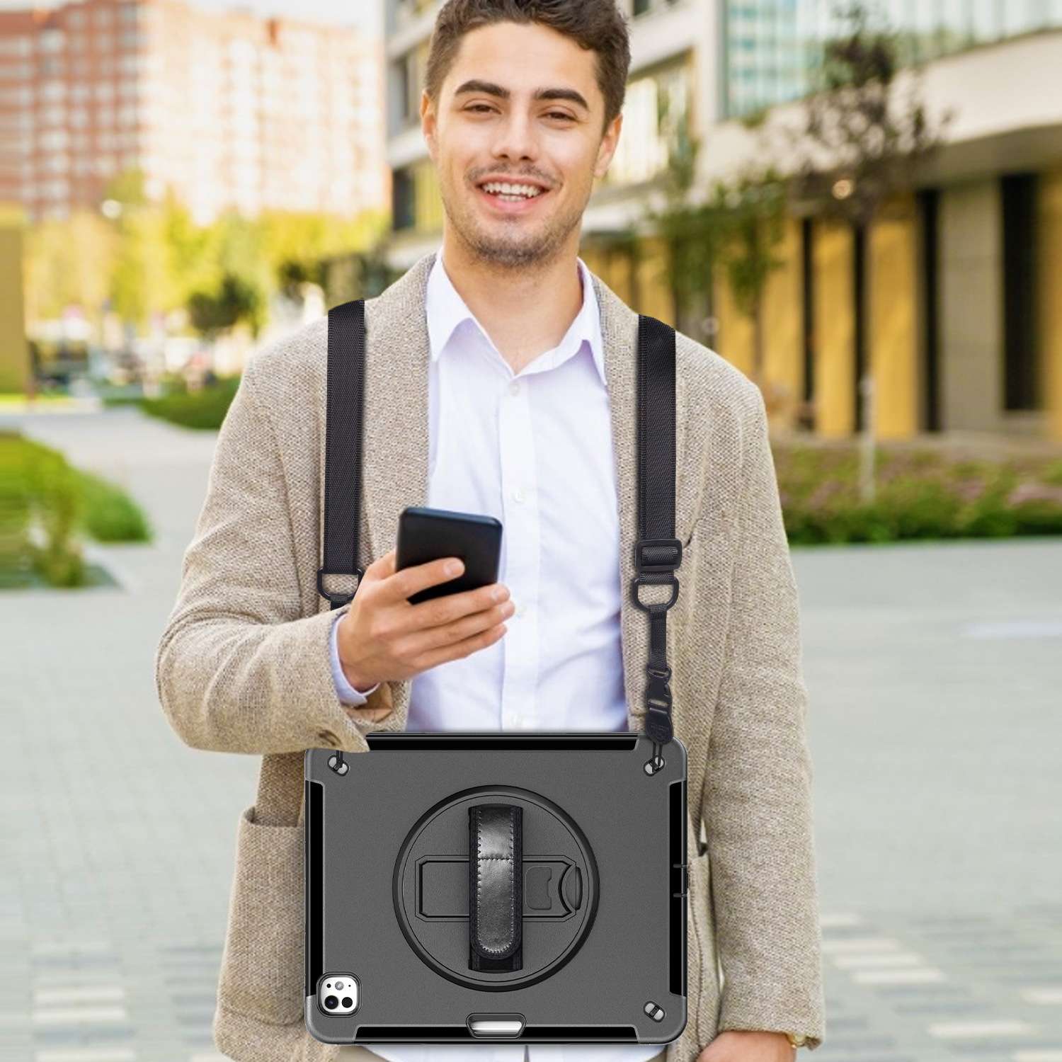 iPadケース　頑丈な回転スタンド付きiPad保護ケース