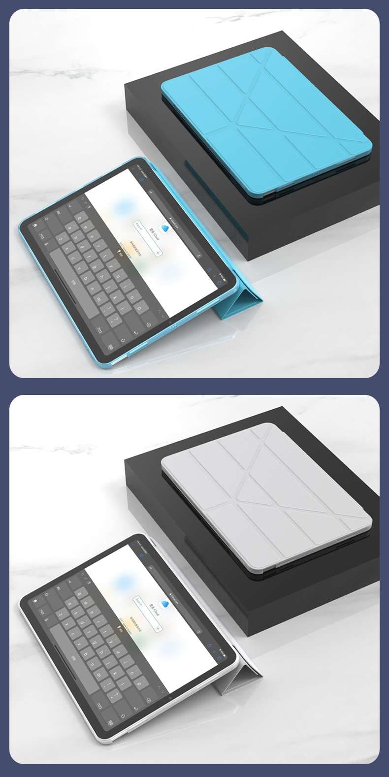 iPadケース　折り畳み式スタンド機能付きiPad Airケース