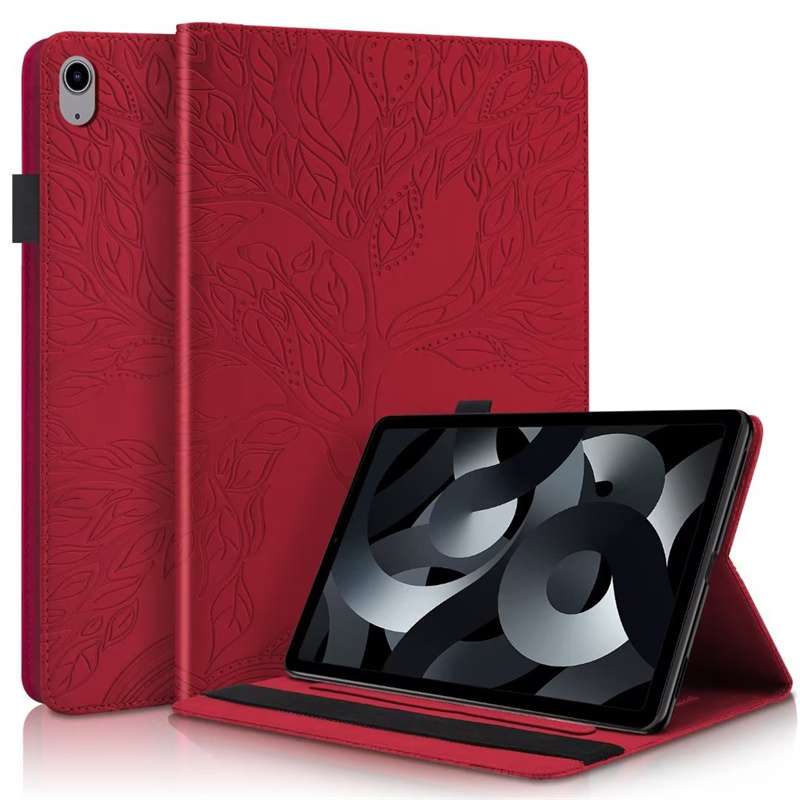 iPadケース　 樹木柄浮き彫りタブレットケース
