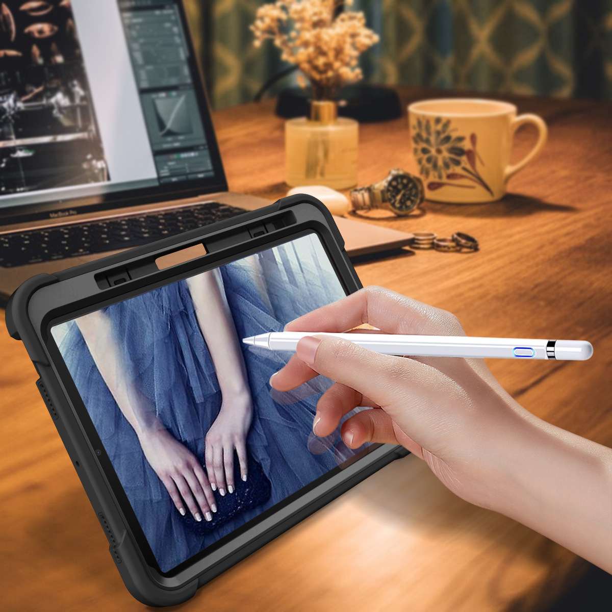 iPadケース　頑丈な衝撃吸収タブレットケース スタンド機能付き