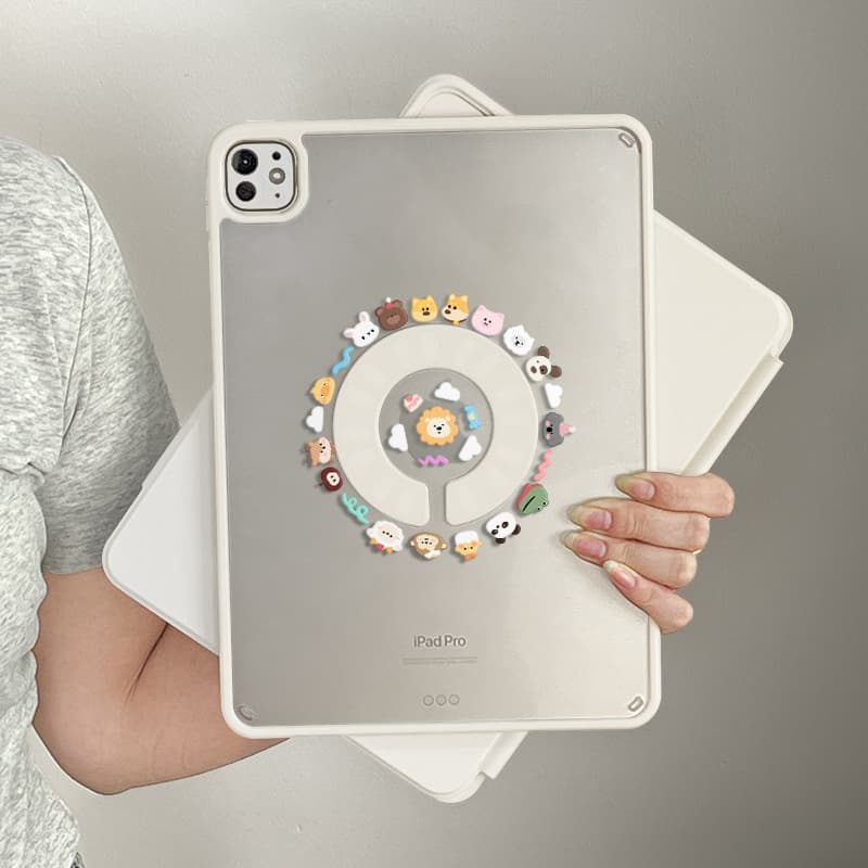 ipadカバー 動物たちの輪で彩る専用プロケース