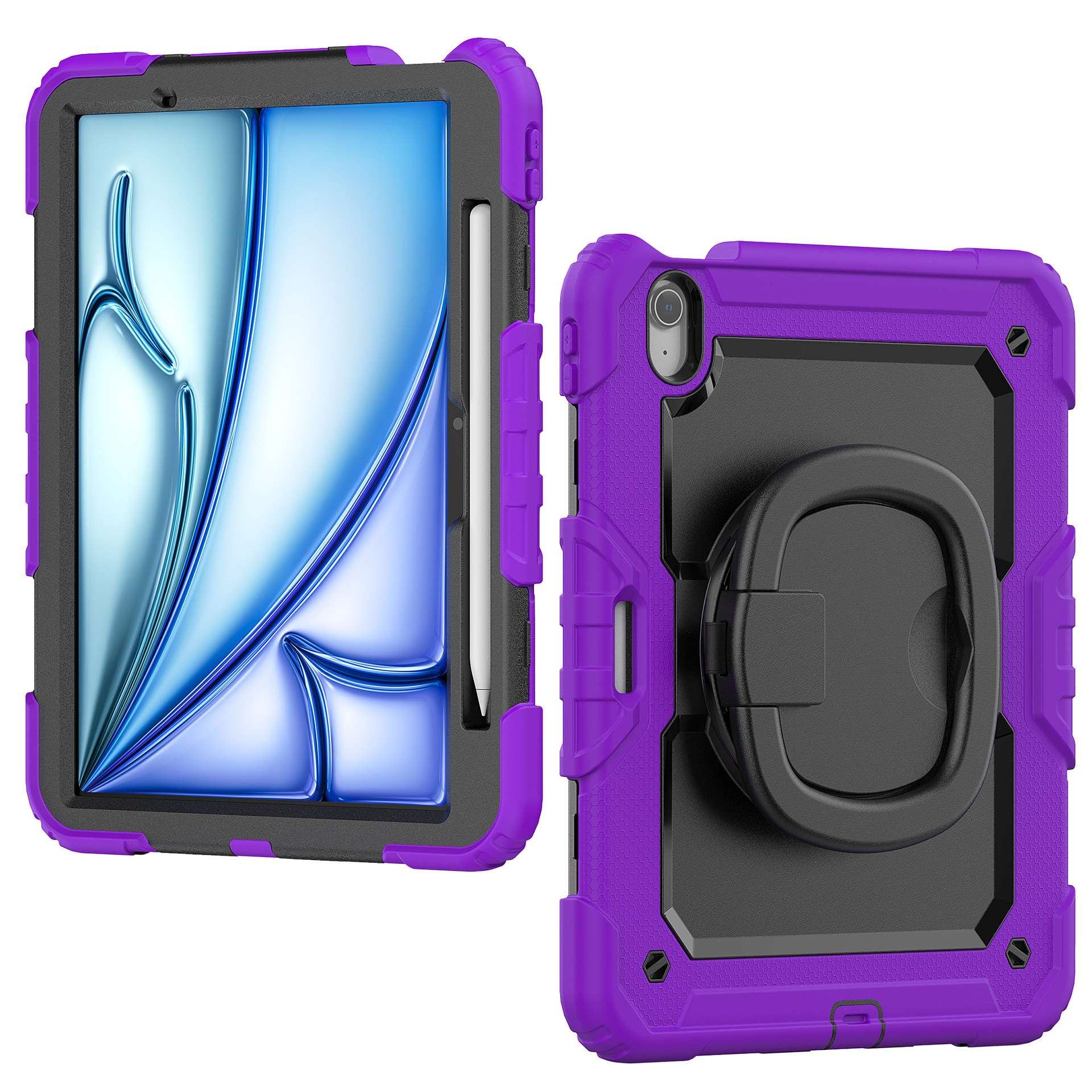 頑丈3層構造 回転スタンド付き iPadケース　