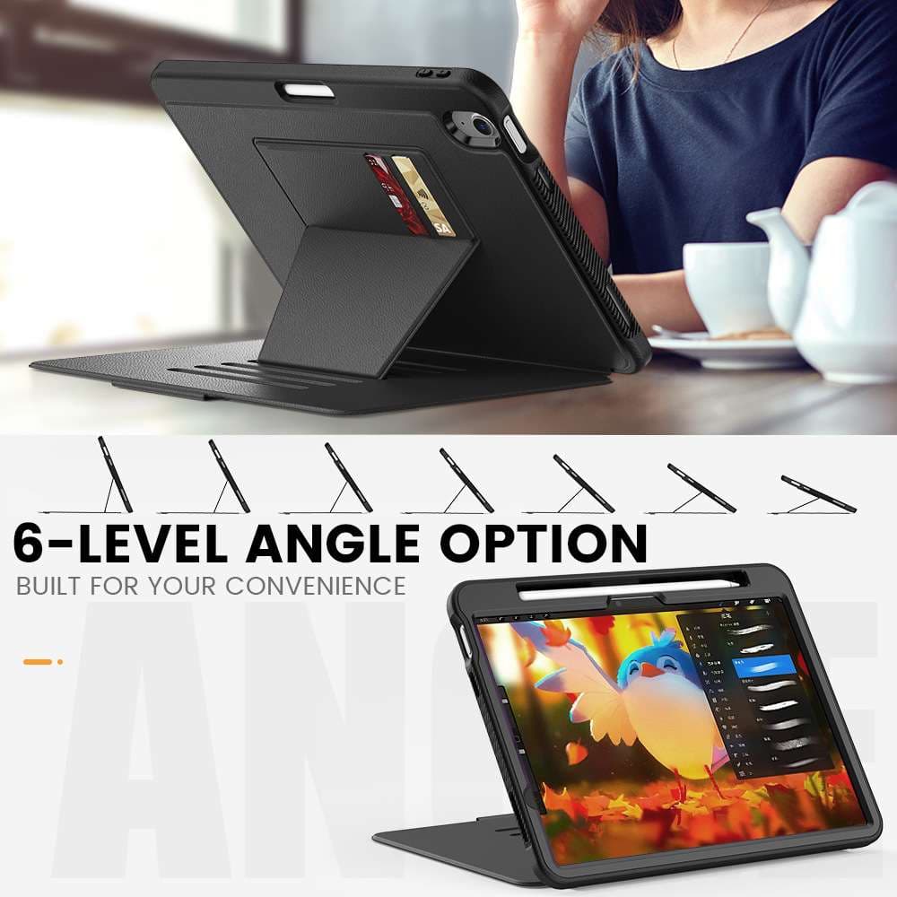 iPadケース　多機能スタンド型アイパッドプロ保護ケース