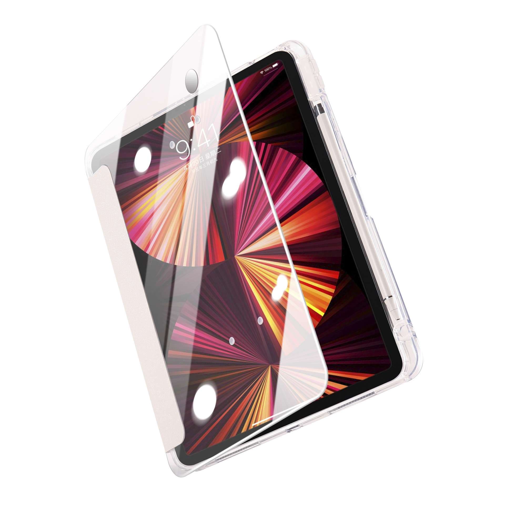 iPadケース　多機能保護 iPad 第9世代 透明カバーケース