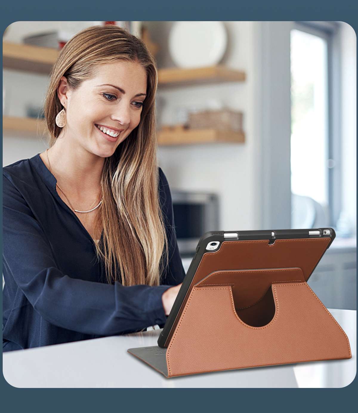 iPadケース　アイパッド エア 第5世代用 本革風ケース