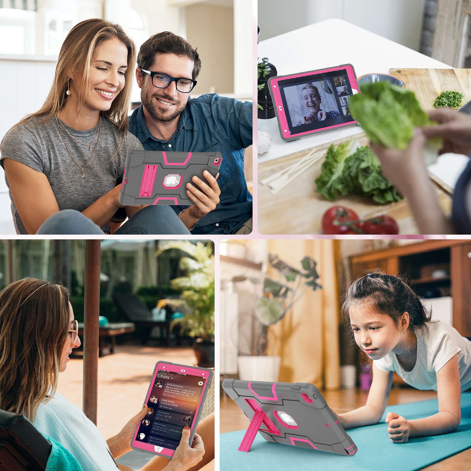 iPadケース　耐衝撃スタンド機能付きiPad第8世代保護ケース