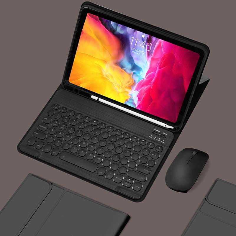 iPadケース　iPadキーボード付きケース 光るキー マウス同梱