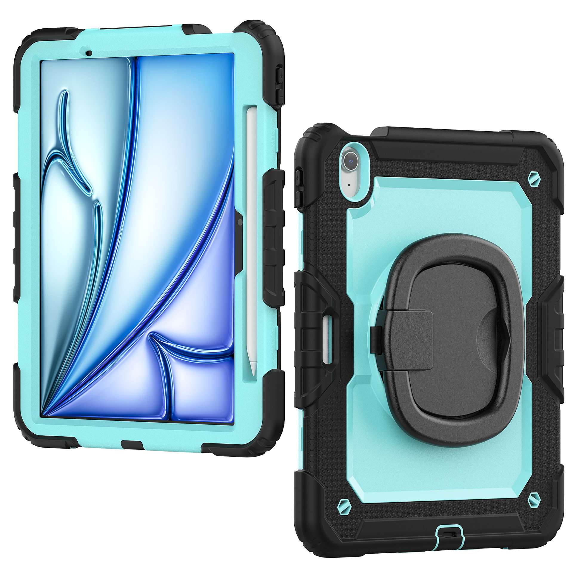 頑丈3層構造 回転スタンド付き iPadケース　