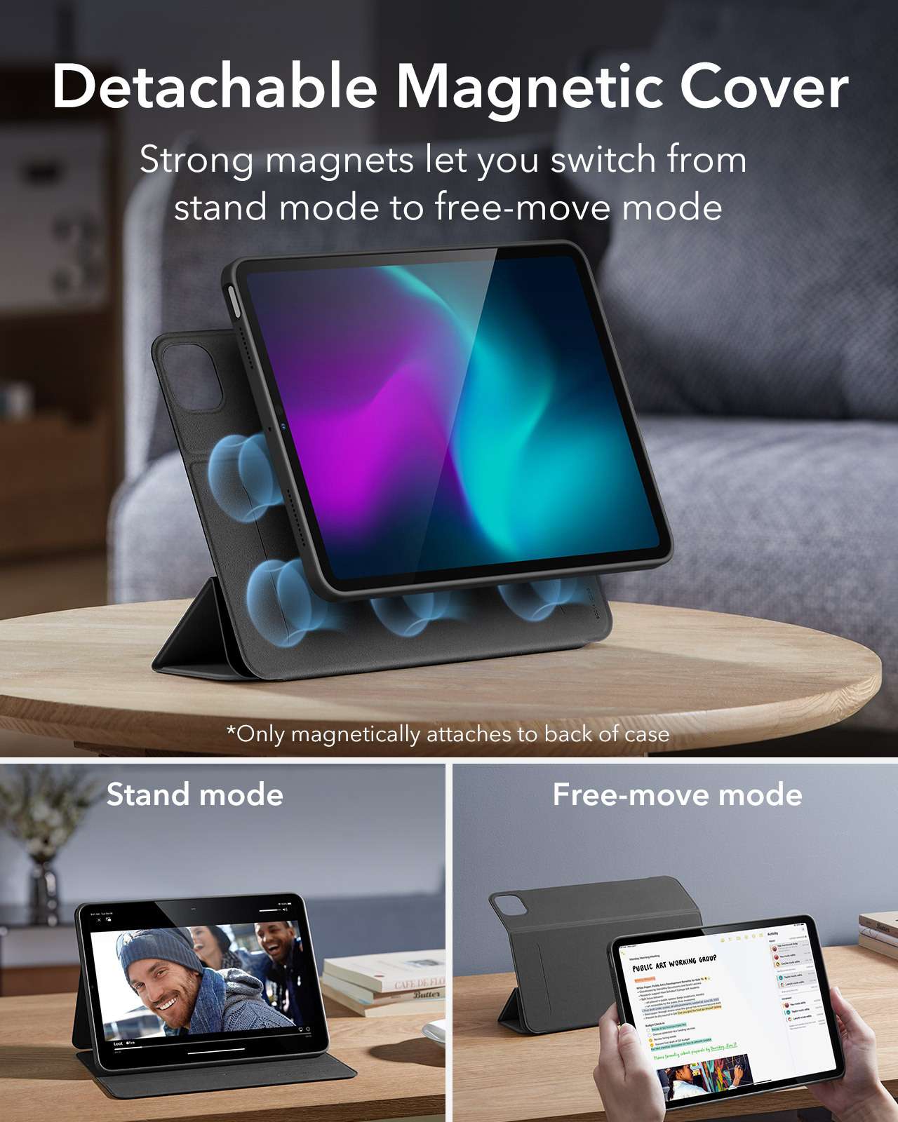 iPadケース　磁気吸着式マルチ機能アイパッド保護ケース