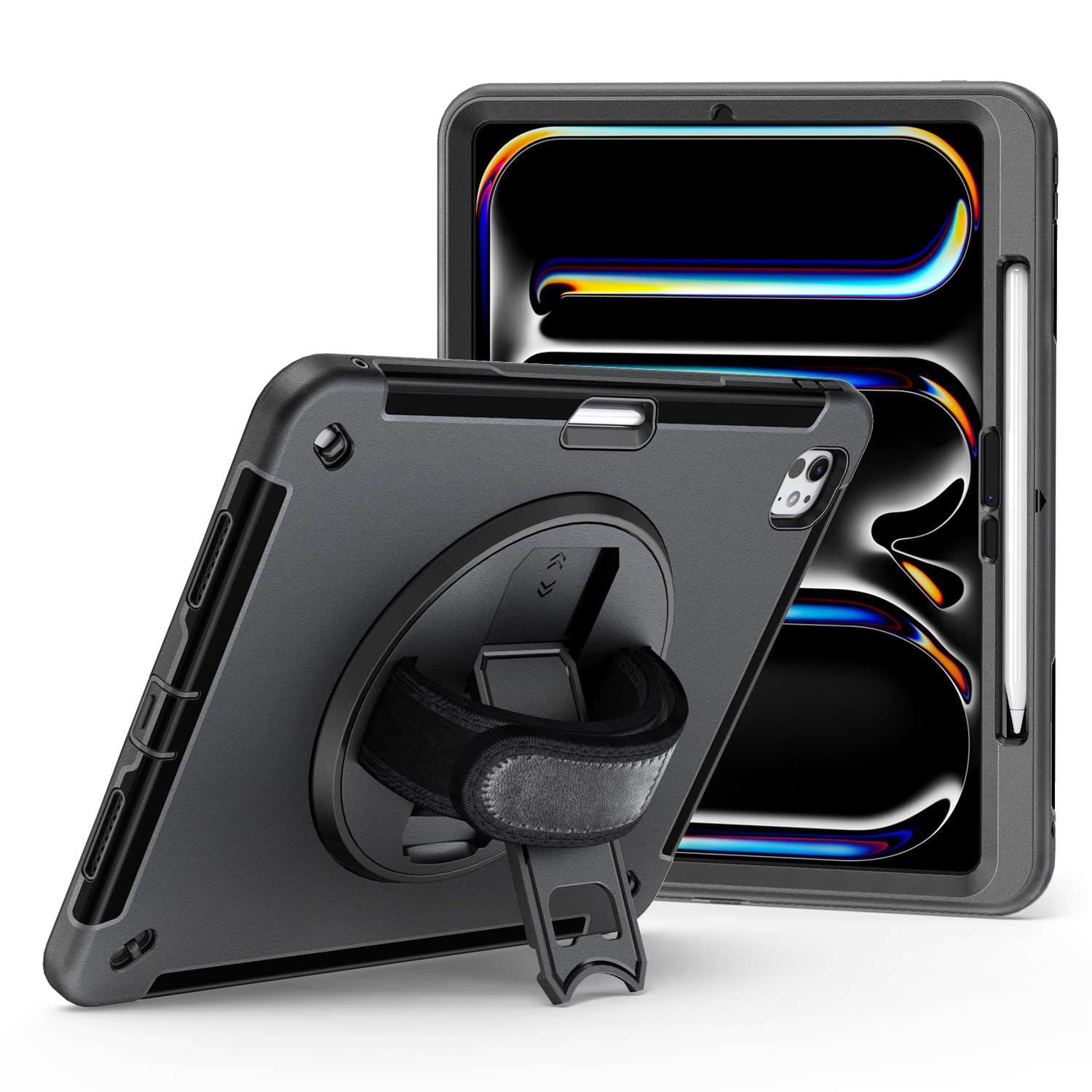 iPadケース　頑丈な回転スタンド付きiPad保護ケース