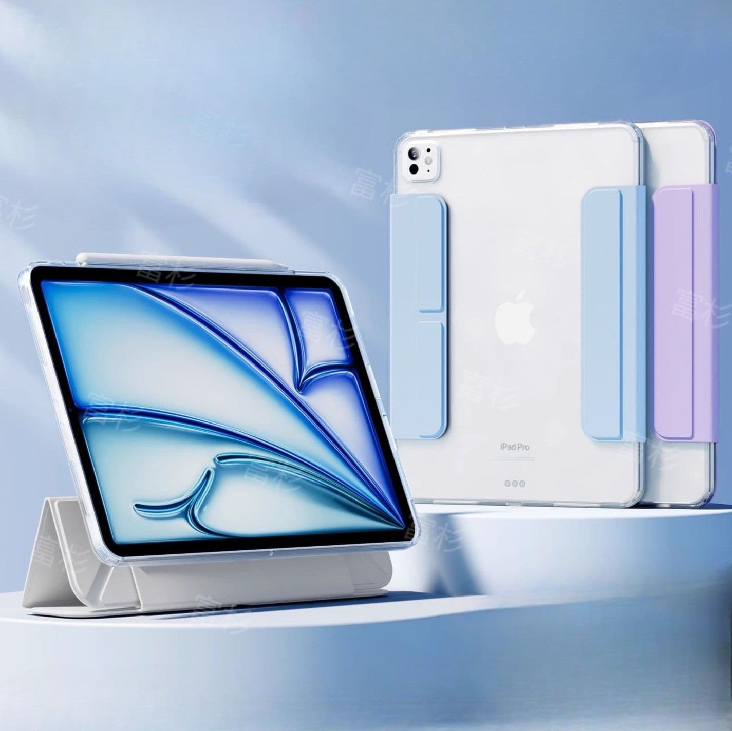 ipadカバー 磁気吸着式透明タブレットケース スタンド機能付き