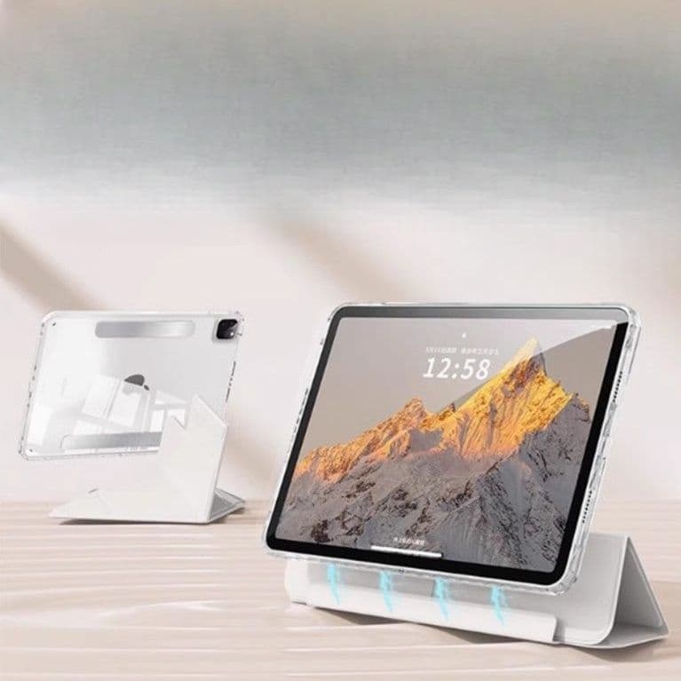 ipadカバー 磁気吸着式透明タブレットケース スタンド機能付き