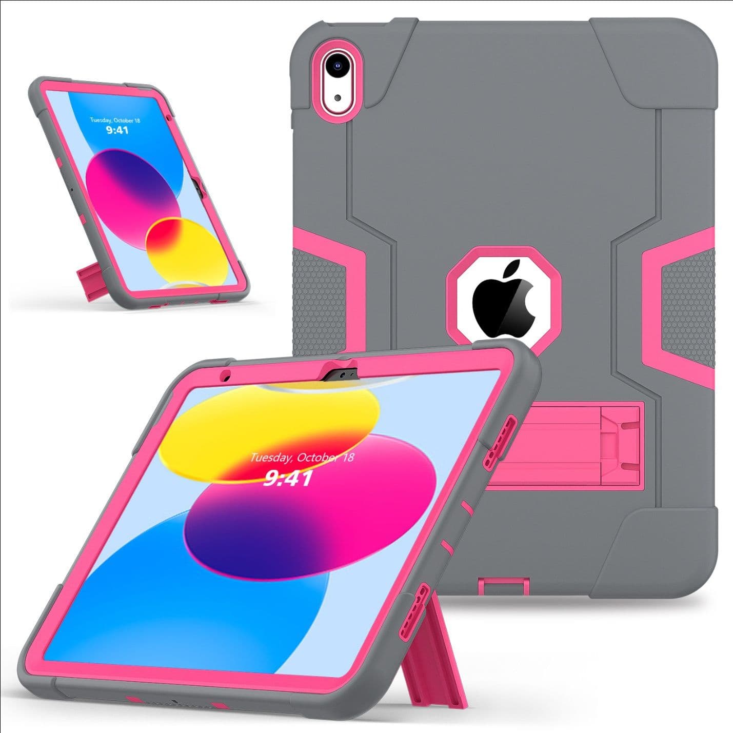 ipadカバー 耐衝撃多機能アイパッドカバー角度調整スタンド付き