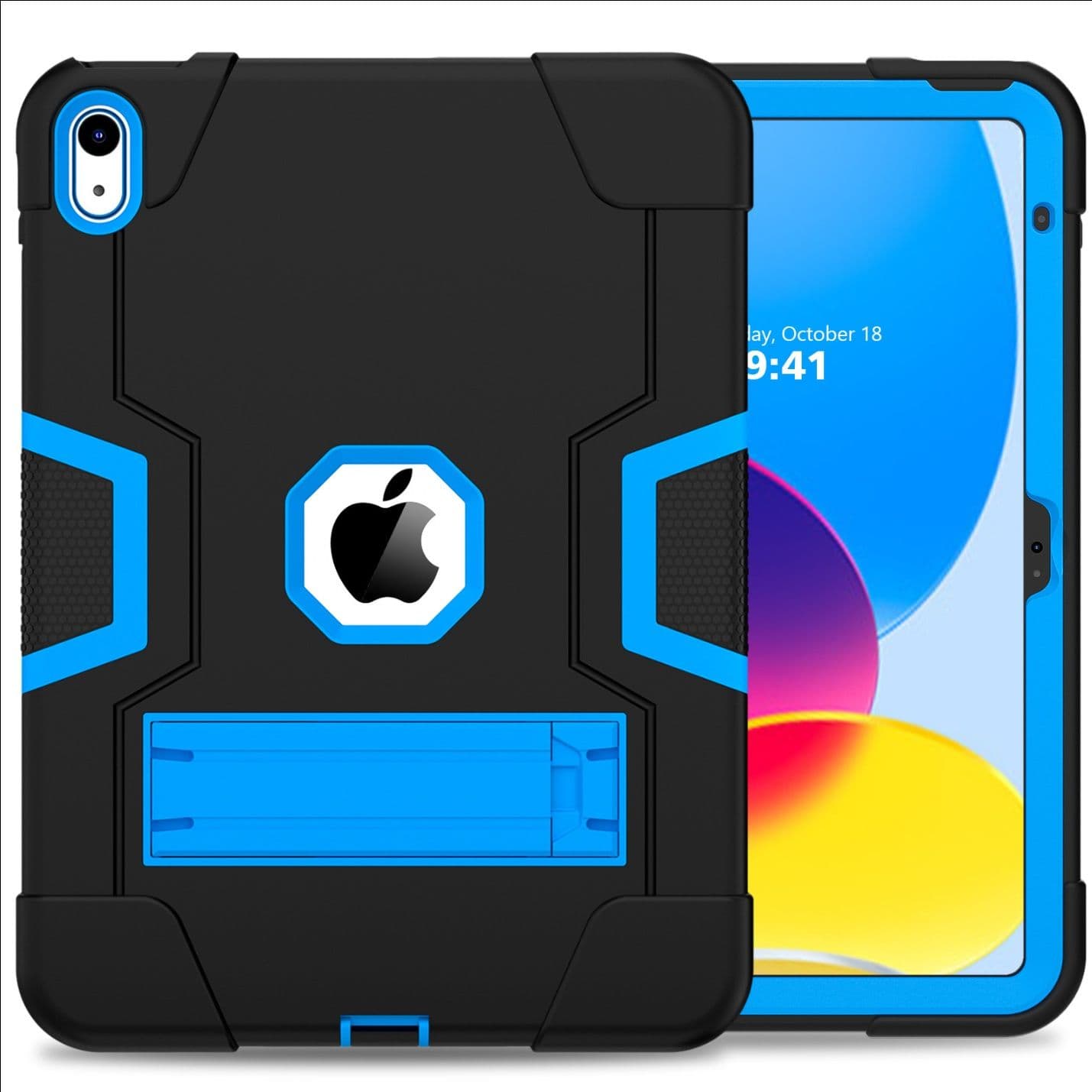 ipadカバー 耐衝撃多機能アイパッドカバー角度調整スタンド付き